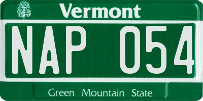 VT license plate NAP054
