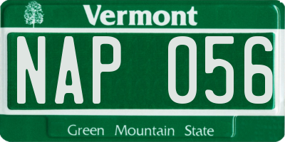 VT license plate NAP056