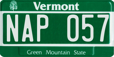 VT license plate NAP057