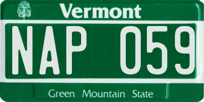 VT license plate NAP059