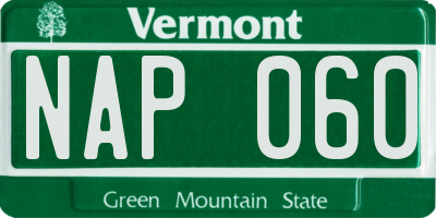 VT license plate NAP060