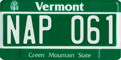 VT license plate NAP061