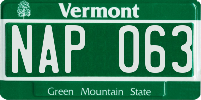 VT license plate NAP063