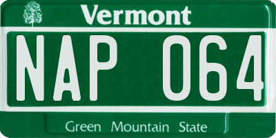 VT license plate NAP064