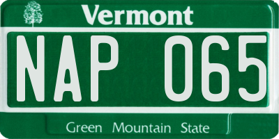 VT license plate NAP065
