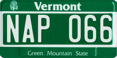 VT license plate NAP066