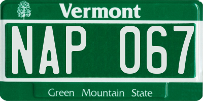 VT license plate NAP067