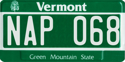 VT license plate NAP068