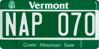 VT license plate NAP070