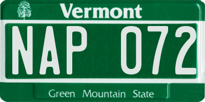 VT license plate NAP072