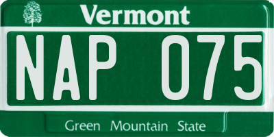 VT license plate NAP075