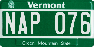 VT license plate NAP076