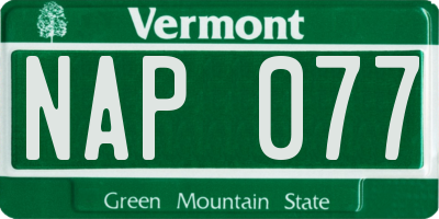 VT license plate NAP077