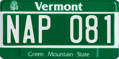 VT license plate NAP081