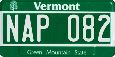VT license plate NAP082