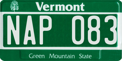 VT license plate NAP083