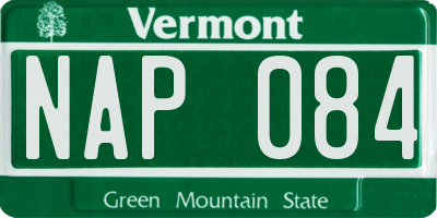 VT license plate NAP084