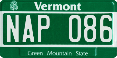 VT license plate NAP086