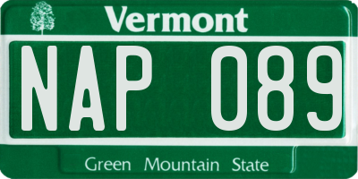 VT license plate NAP089