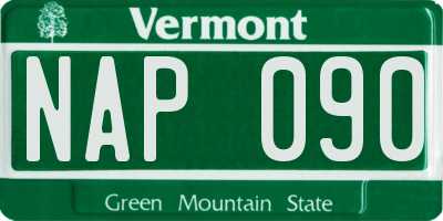 VT license plate NAP090