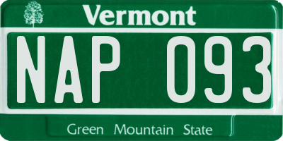 VT license plate NAP093