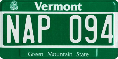 VT license plate NAP094
