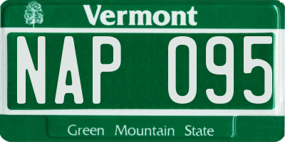VT license plate NAP095