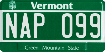 VT license plate NAP099