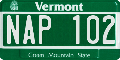 VT license plate NAP102