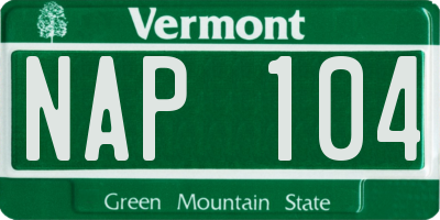 VT license plate NAP104