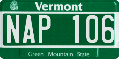 VT license plate NAP106