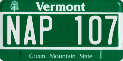 VT license plate NAP107