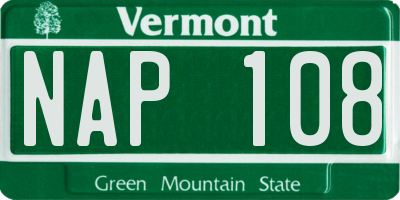 VT license plate NAP108
