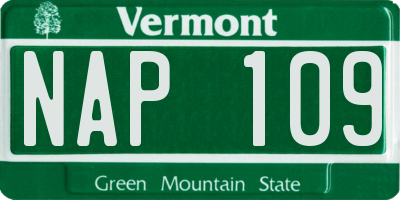 VT license plate NAP109
