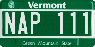 VT license plate NAP111