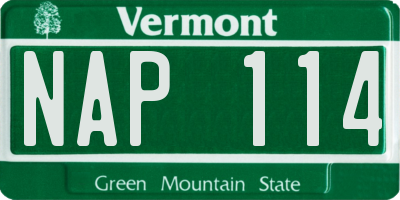 VT license plate NAP114