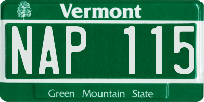 VT license plate NAP115