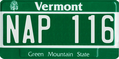 VT license plate NAP116
