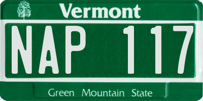 VT license plate NAP117