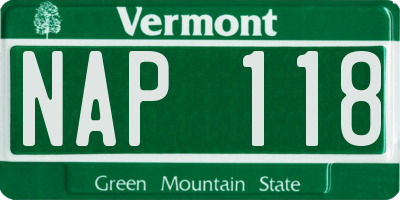 VT license plate NAP118