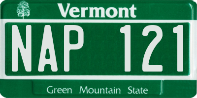 VT license plate NAP121