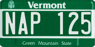 VT license plate NAP125
