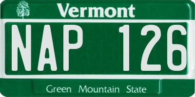 VT license plate NAP126