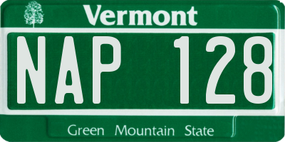 VT license plate NAP128