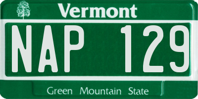 VT license plate NAP129