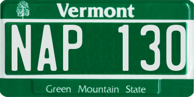 VT license plate NAP130