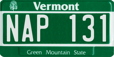 VT license plate NAP131