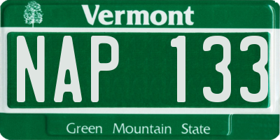 VT license plate NAP133