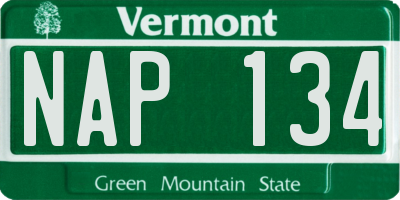 VT license plate NAP134