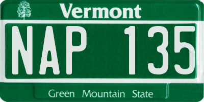 VT license plate NAP135